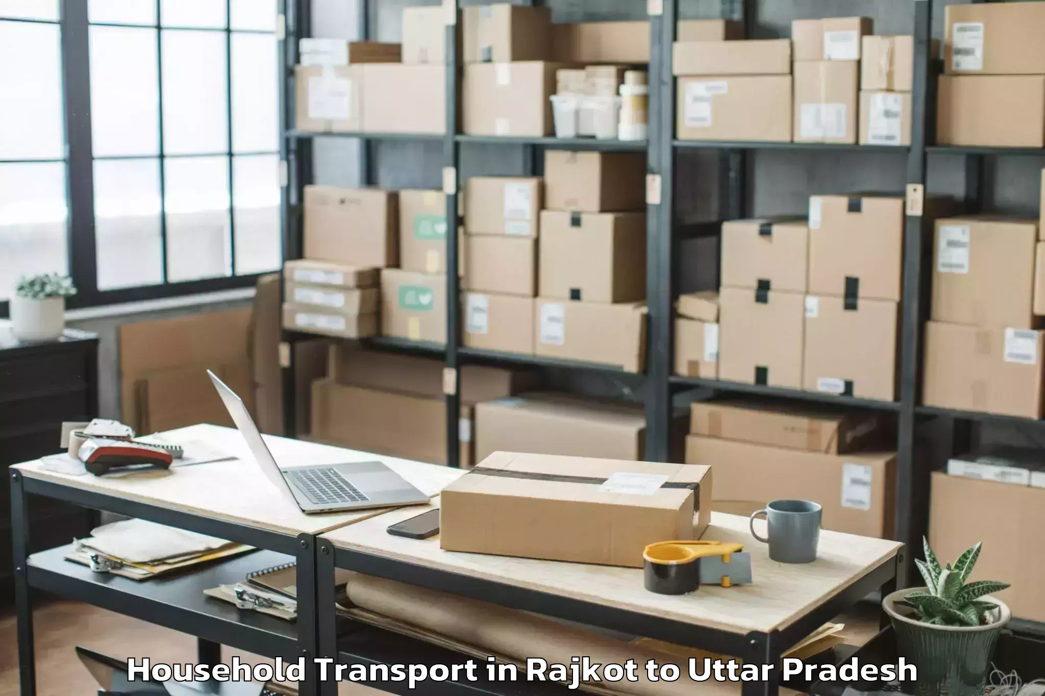 Book Rajkot to Kaushambi Household Transport Online